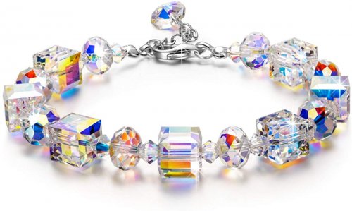 Dee-Vine Designs • Swarovski Crystal Bracelet With Silver Beads