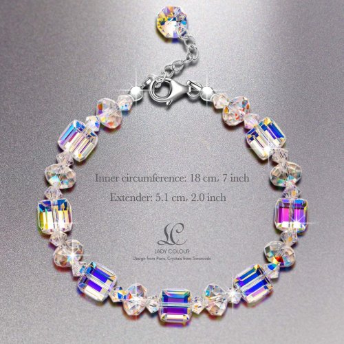 Dee-Vine Designs • Swarovski Crystal Bracelet With Silver Beads