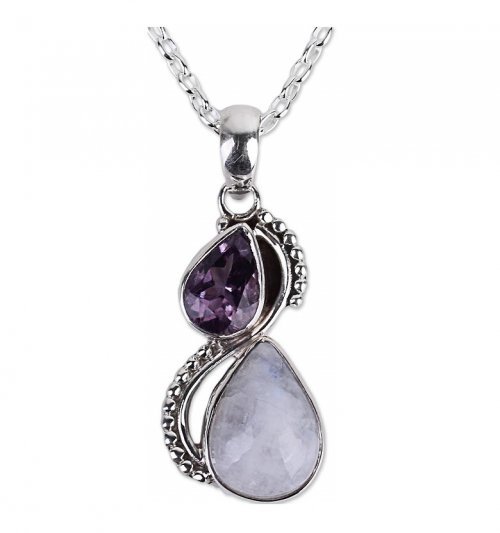 Novica Two Teardrops Moonstone Pendant