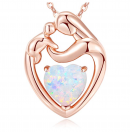 Best gifts for moms - MEGACHIC White Opal Heart Necklace