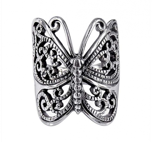 MIMI 925 Sterling Silver Large Victorian Butterfly Ring