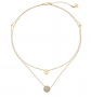 Michael Kors Double Chain Pave Pendant Necklace