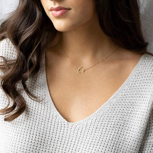 Gold Dainty Turtle Necklace