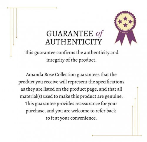 Amanda Rose Collection guarantee of authenticity