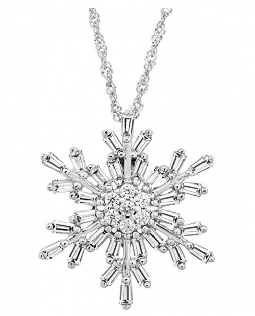  Finecraft Snowflake Pendant Necklace