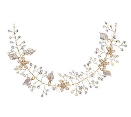 SWEETV Gold Bridal Headband