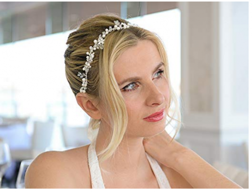 Headband with Silver Flowers