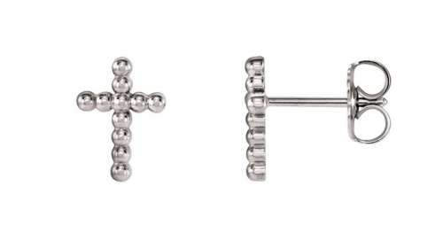 The Black Bow Jewelry Co. Cross earrings from side