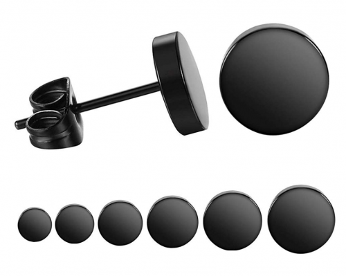 LIEBLICH Black Round Stud Earrings Set