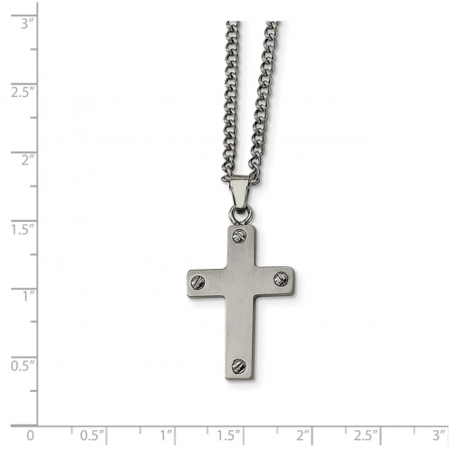 Four Screw Cross Necklace  Size