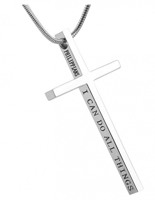 HZMAN Philippians 4:13 Cross Pendant