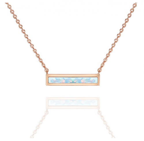 PAVOI Opal Gold Bar Necklace