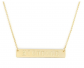 Jeulia Classic Engraved Gold Bar Necklace 