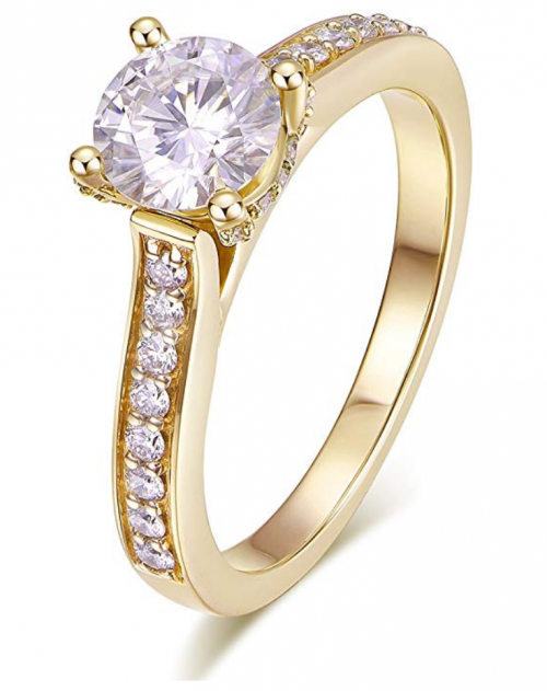 Hafeez Brilliant-Cut Halo Moissanite Engagement Ring