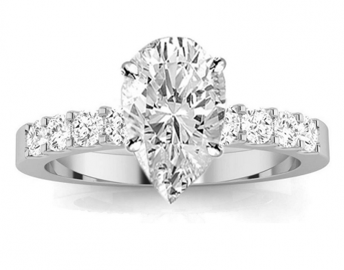 Houston Diamond District Diamond Pear Shaped Engagement Ring