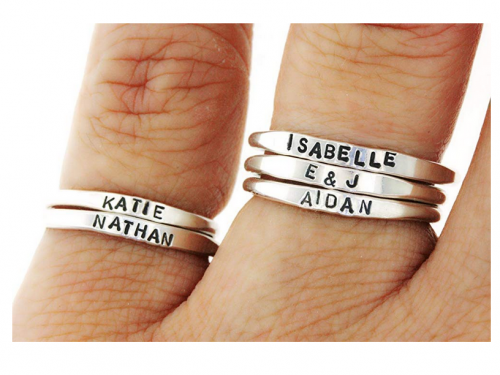 Hannah Design custom name rings