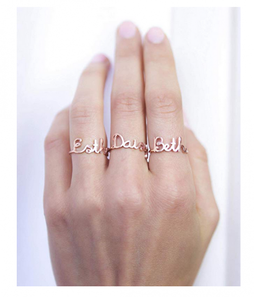 CaitlynMinimalist Custom Name Ring in 925 Sterling Silver