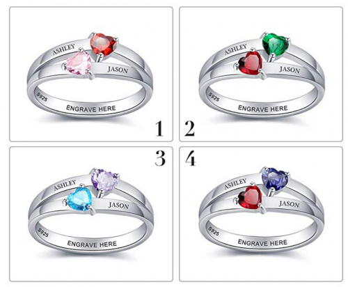 Personalized 2 Simulated Birthstone Ring