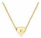 VQYSKO 18K Gold Pleated Heart Letter Necklace
