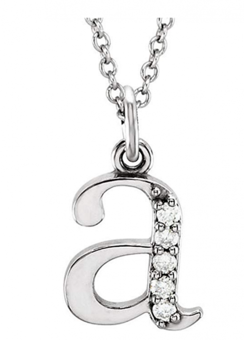 Dazzlingrock Collection 10K Diamond Letter Necklace