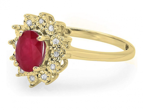 Dazzlingrock Collection Royal Ruby Engagement Ring from Side