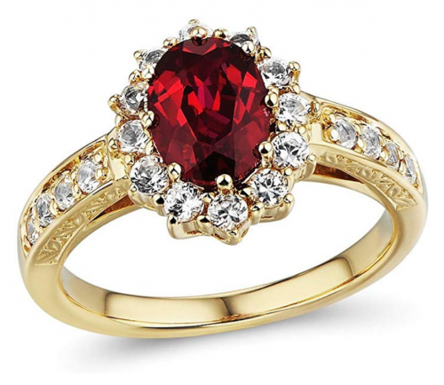 Diamond Classic Jewelry Yellow Gold Ruby Ring