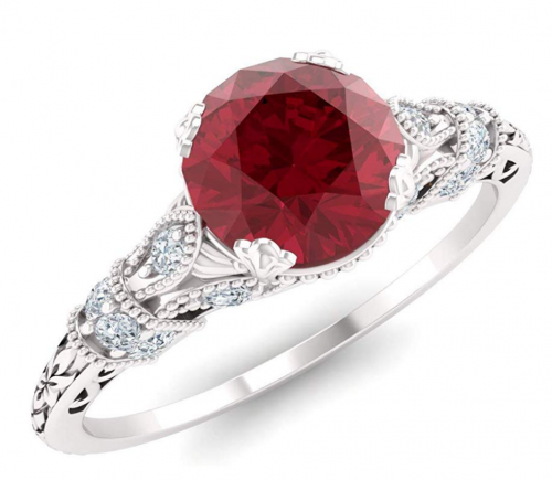 Diamondere Natural and Certified Ruby Ring