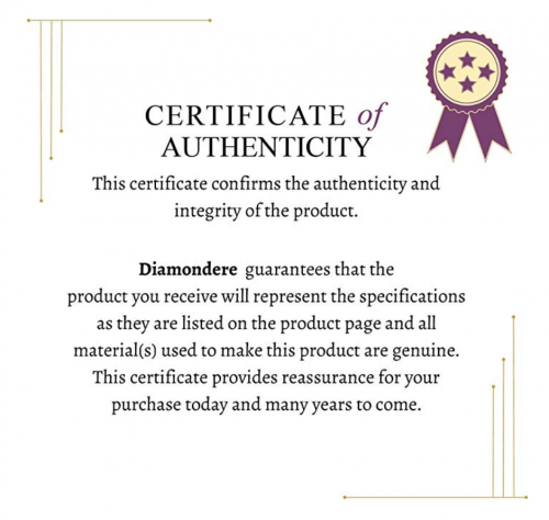 Diamondere Certificate of Authenticity