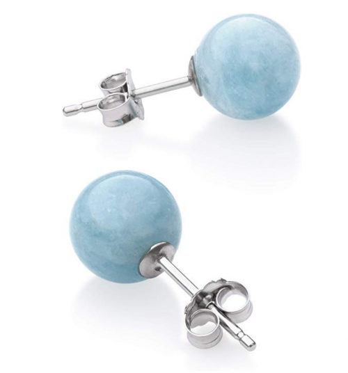 Belacqua Natural Gemstone Stud Earrings