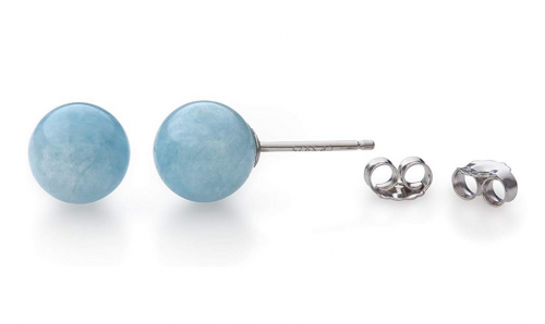 Belacqua Natural Gemstone Stud Earrings from Side