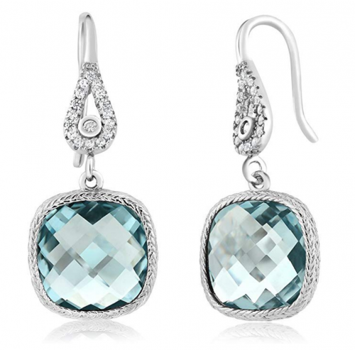 Gem Stone King Simulated Aquamarine Earrings