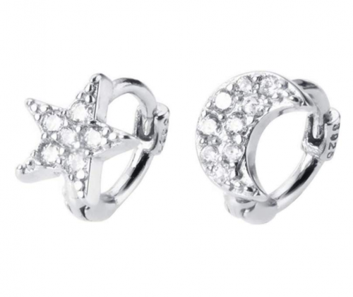 Dtja Star Moon Cartilage Hoop Earrings