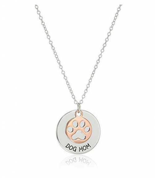 Amazon Collection Sterling Silver "Dog Mom" Necklace