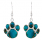  Turquoise Network Dog Paw Earrings