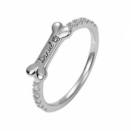 AILIN Jewelry Personalized Dog Bone Name Ring