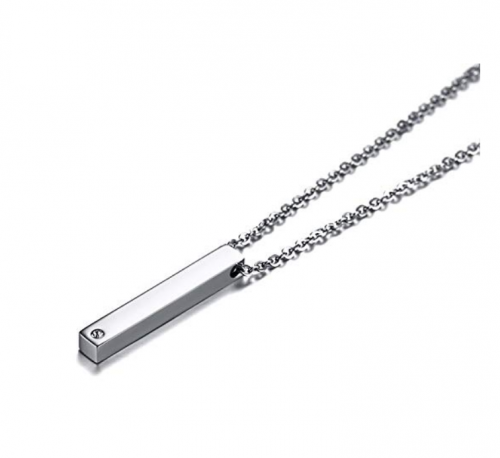 3D Initial Bar Necklace