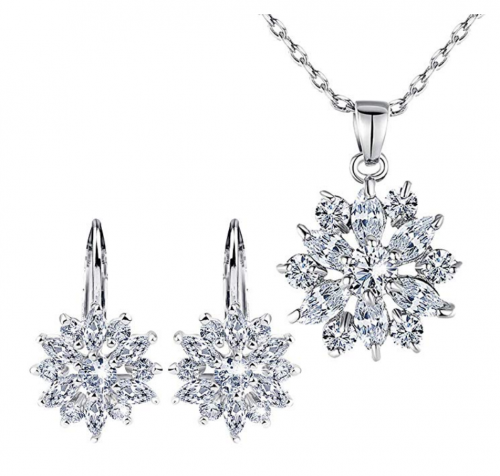 BAMOER Cubic Zirconia Snowflake Set