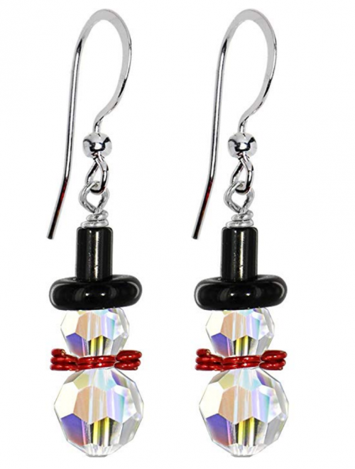 Body Candy Handcrafted Snowman Christmas Earrings