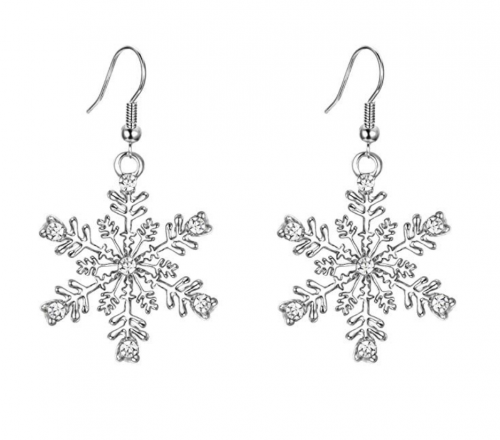 EVER FAITH Austrian Crystal Snowflake Dangle Earrings