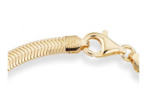 Miabella Snake Dome Herringbone Chain Clasp