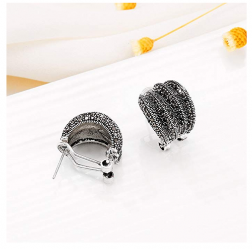 Mytys Marcasite Stud Earrings on Display