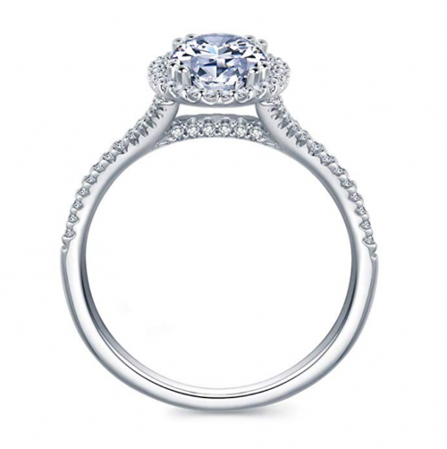 Hafeez Center Micropave Halo Ring Profile View