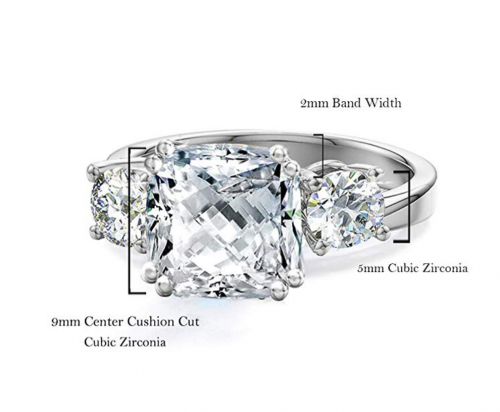 Samie Collection 3-Stone Cubic Zirconia Size