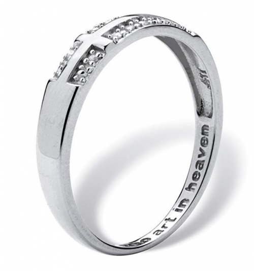 Palm Beach Jewelry Men's 10K White Gold  Ring Profile