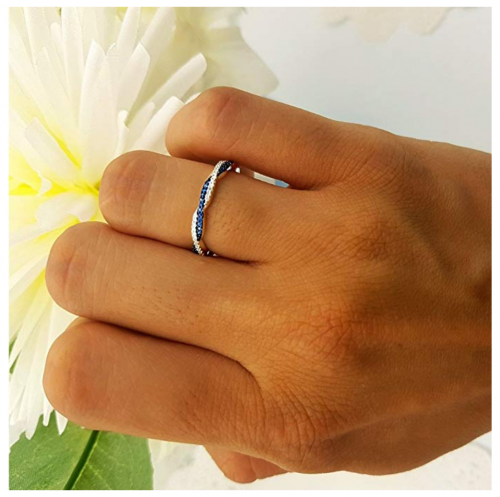 Dazzlingrock Collection Swirl Stackable Ring on Hand