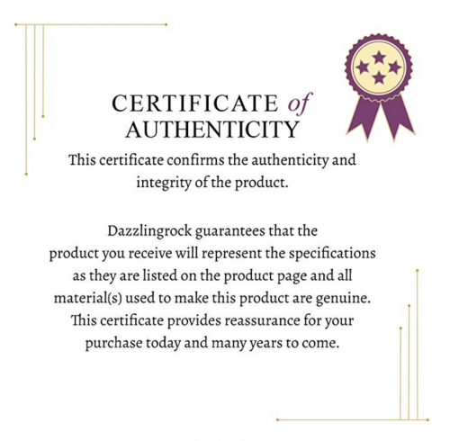 Dazzlingrock Collection Certificate of Authenticity