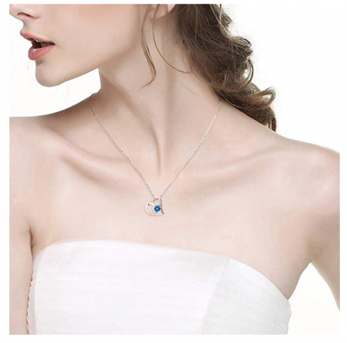 ELDA & CO. Swiss Blue Topaz Necklace on Model