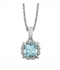 Black Bow Jewelry & Co. Diamond & Blue Topaz Necklace in 14k White Gold