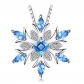 JewelryPalace Snowflake Blue Topaz Necklace 