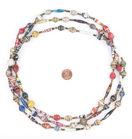 The Bead Chest Recycled Paper Bead Necklace